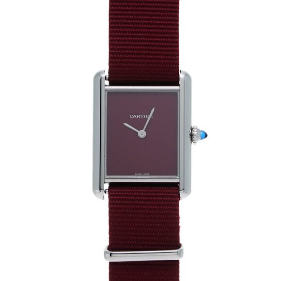 CARTIER tank mast LM WSTA0054 Burgundy Ladies Watches quartz Used Ginzo - Picture 1 of 6